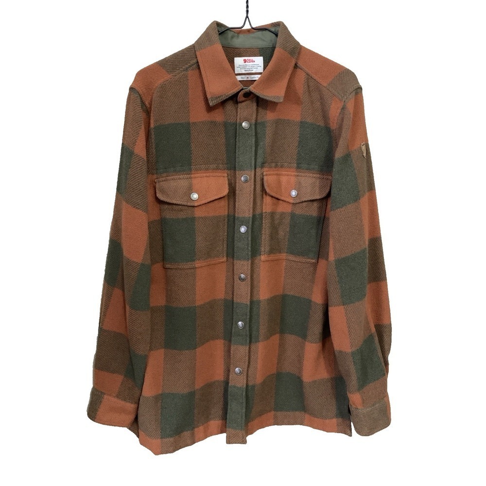 Fjallraven Canada Shirt in Autumn Leaf-Laurel Green Men's M Wool Blend Shacket - Picture 3 of 16